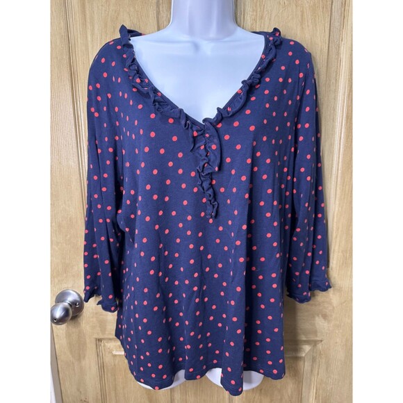 Boden Tops - Boden Top Womens Size 16 Polka Dot Stretch Casual Shirt Cotton Modal